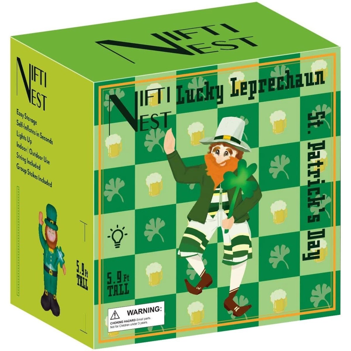 5.9 FT St Patricks Day Leprechaun Inflatable | PopFun