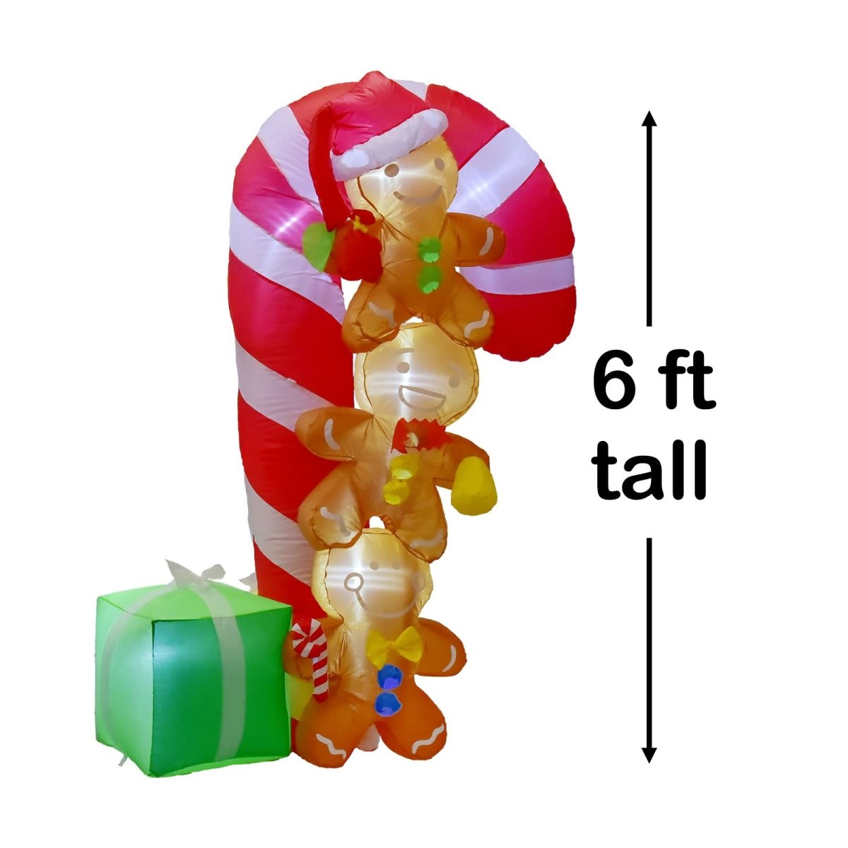 6' Ft Gingerbread Stack Holiday Inflatable | PopFun