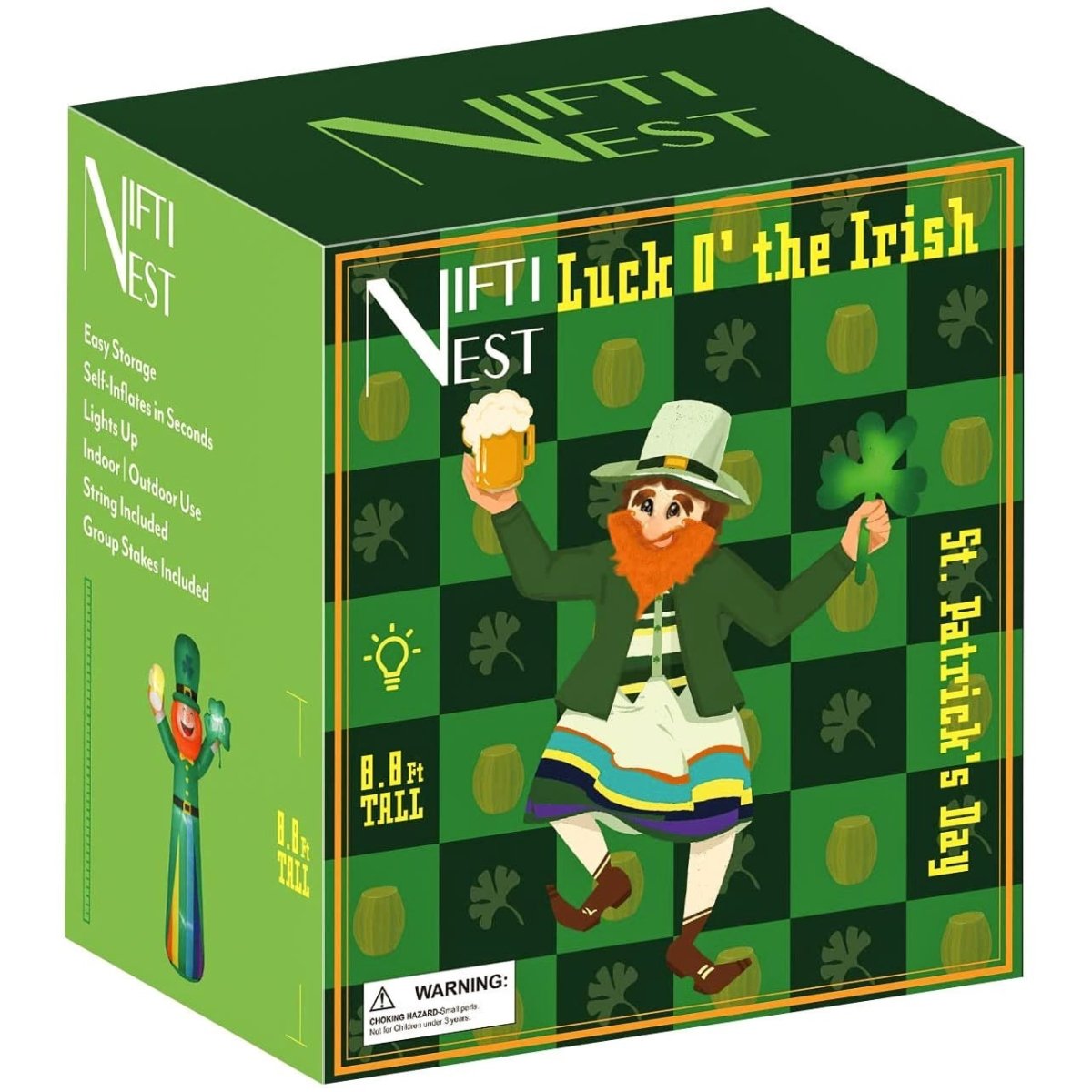 8.8 FT St Patricks Day Leprechaun Inflatable | PopFun